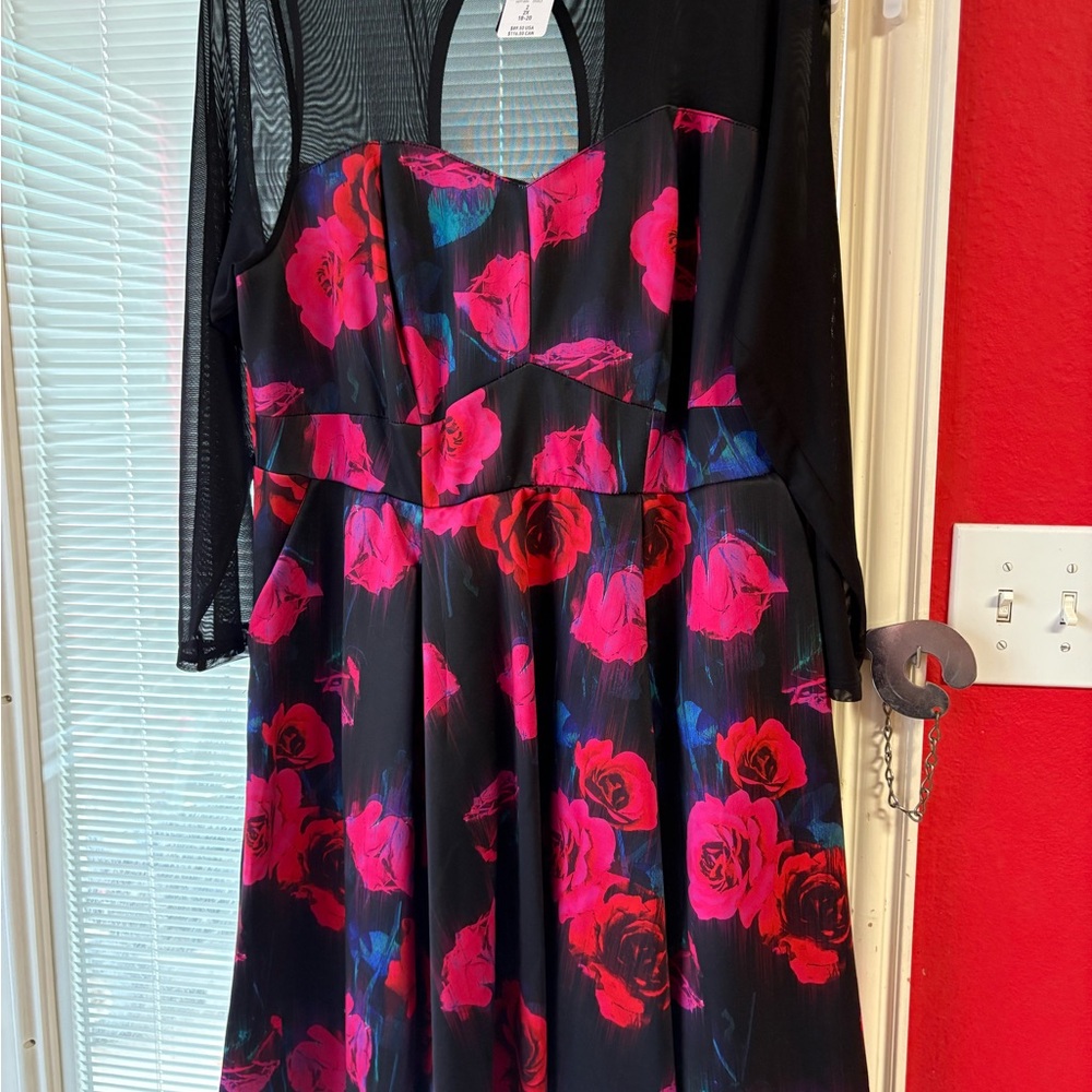 Torrid Vibrant Floral Long Sleeve Dress - Picture 5 of 5